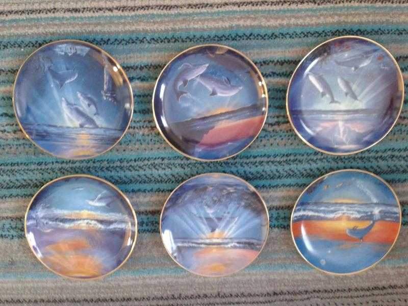 AS NEW - Set (6) Franklin Mint Dolphin Plates