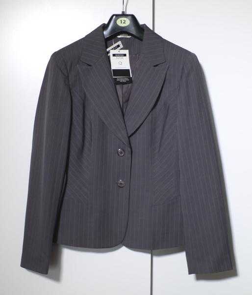 Asda George Ladies Trouser Suit - Grey pinstripe - New Size 12