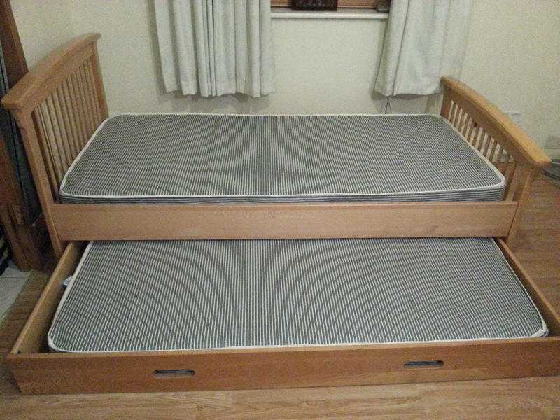 ASPACE Aldeburgh Beech Guest Bed,Pull out Trundle,2 New Mattresses