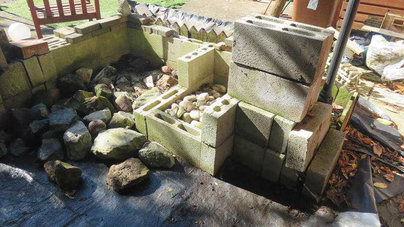 Assorted rocks used in the contruction of garden railway