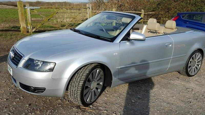 Audi A4 convertible 1.8T 2004(54) Silver  Cream Leather seats Sat nav 75,000 miles