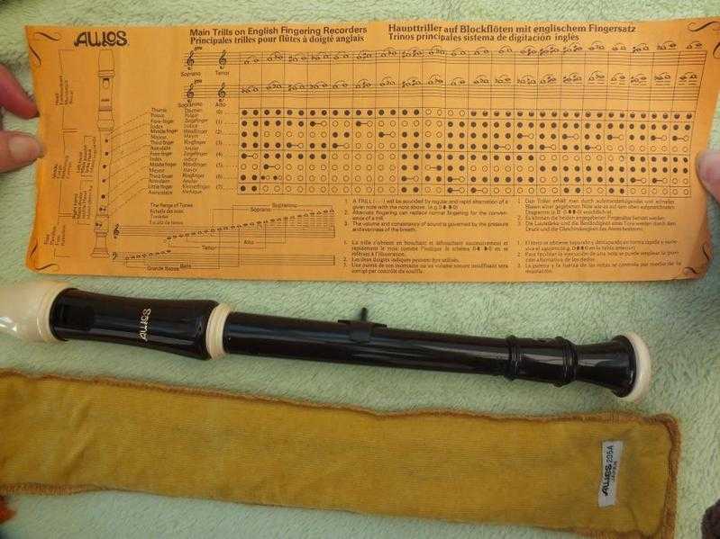 AUTHENTIC quotAULOS 205Aquot SOPRANO RECORDER WITH FINGER SYSTEMS CHART USED ONLY ONCE IN MINT CONDITION