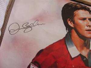 autographed david beckham poster