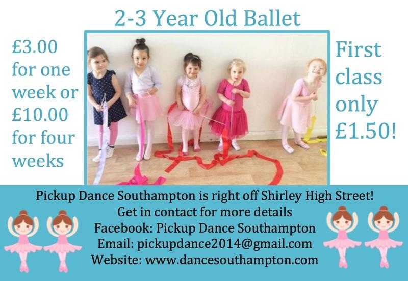Baby Ballet Class for 2-3 Year Olds Right on Shirley High Street, Southampton