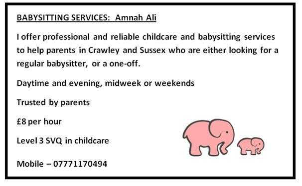 BABYSITTING SERVICES Professional and Reliable - Crawley amp West Sussex