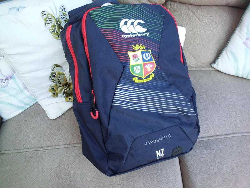 Backpack with British Lions NZ 2017 logo