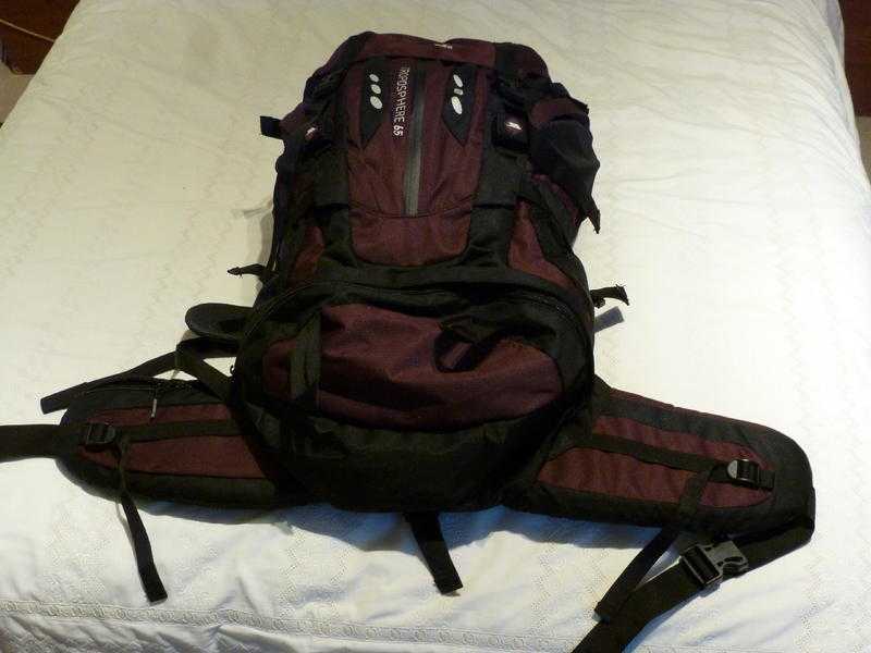 Backpackers Rucksack  65L Trespass high spec trekking rucksack-  hardly used