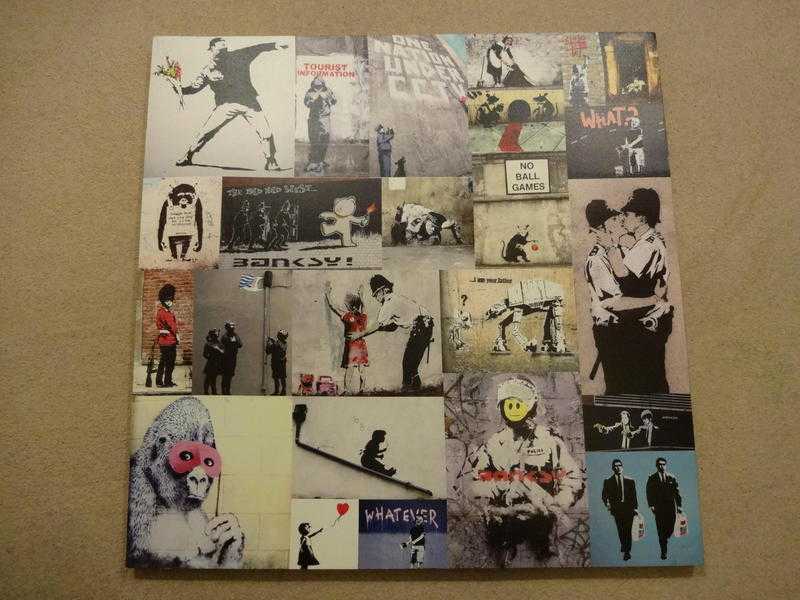 Banksy Canvas Collage Print - Contemporary Art