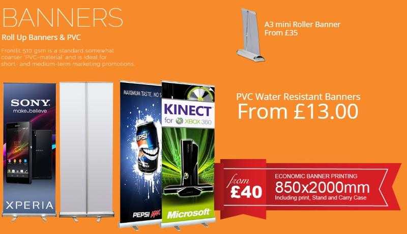 Banners, Roller Banners With Limited Time Discount Offers, same day banner printing available