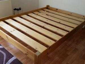 BARGAIN Beautiful Double Pine Bed with Mattress