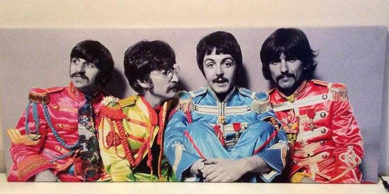 Beatles large canvas coloured was 79 fab gift new