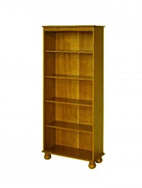 Beautiful 6ft tall real pine Dovedale 5 tier bookcase with finial legs H179cm x W74cm x D20cm NN9