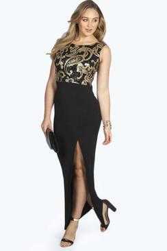 Beautiful black and gold full length women039s dress