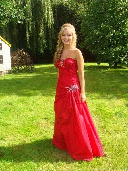 Beautiful Designer Vermillion Prom Dress