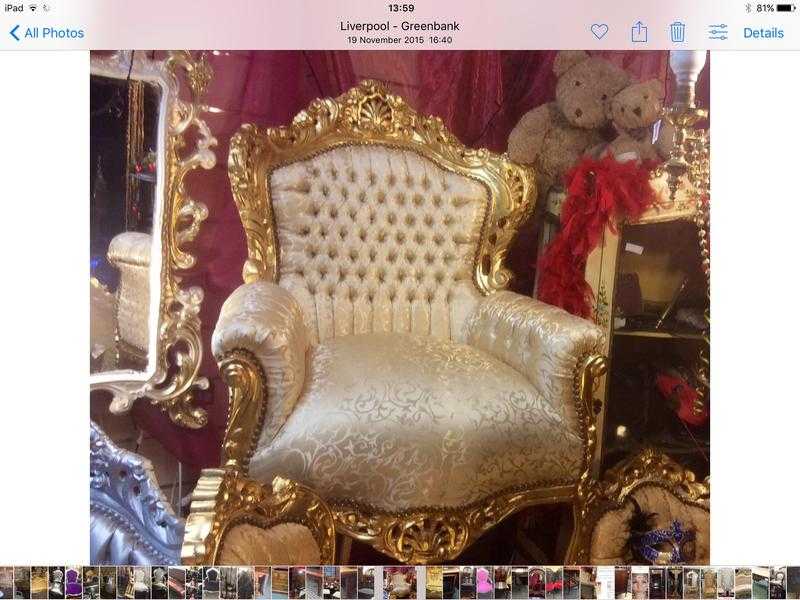 Beautiful French rococo style chair throne