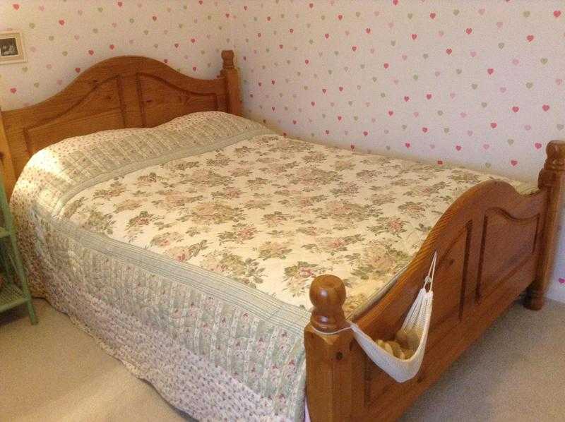 Beautiful Honey Pine Double Bed