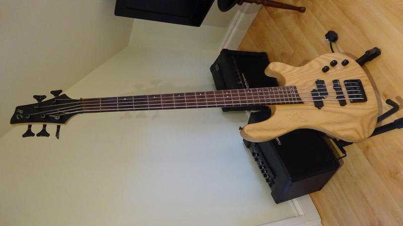 Beautiful Jim Hardy 5-string solid wood bass guitar