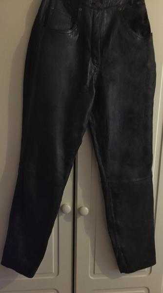 Beautiful leather black biker jeans 100 leather