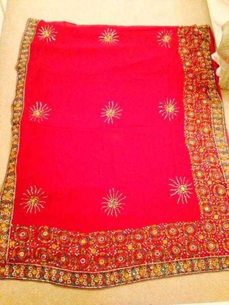 Beautiful Pure Georgette Wedding Sari (heavy work)