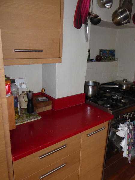 beautiful red quartz kitchen worktop, used but good condition.