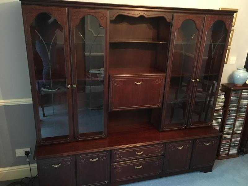 Beautiful Solid Mahogany Reproduction Wall UnitSideboard Made by Rossmore Furniture