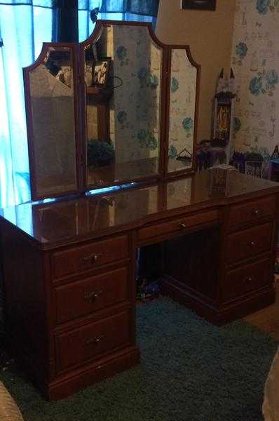 Beautiful Solid Wood dresser with stunning matching mirror