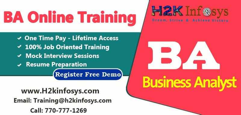 Become a Business Analyst with training provided by H2K Infosys LLC, USA