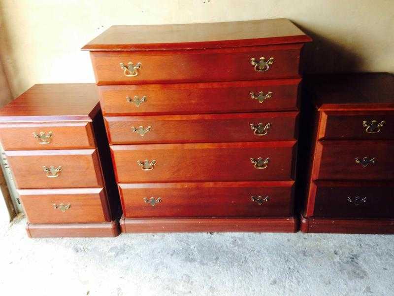 Bed side cabinet x 2 and 5 draw chest