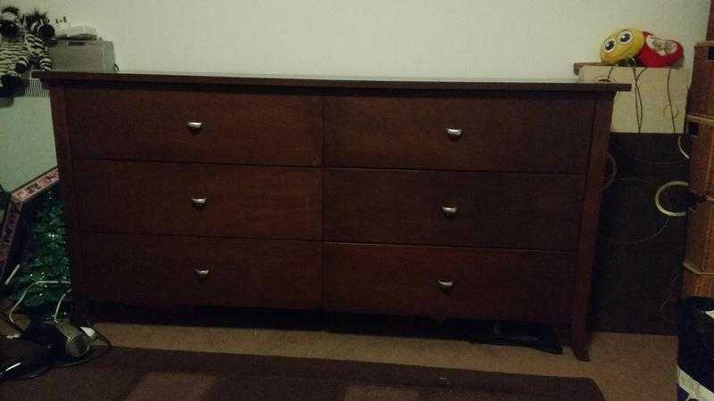 Bedroom Six Draws Dark Wood