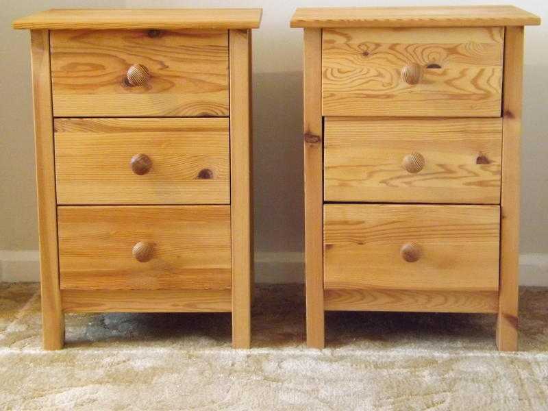 Bedside Cabinets with Three Draws