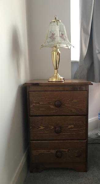 Bedside chest and lamp for sale