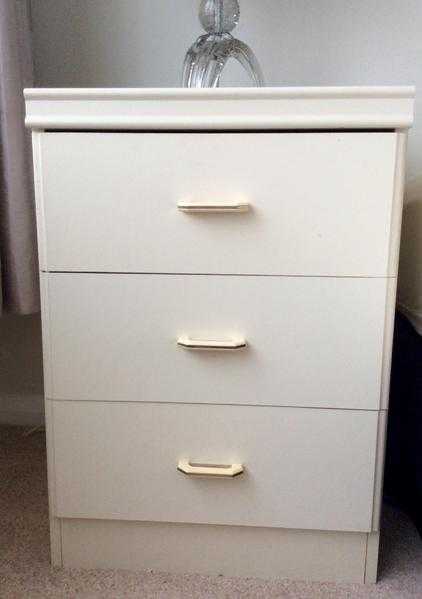 Bedside table drawer cupboard with glass top