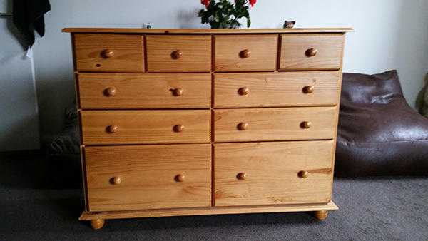 Beech chest of drawer unit - 10 drawers