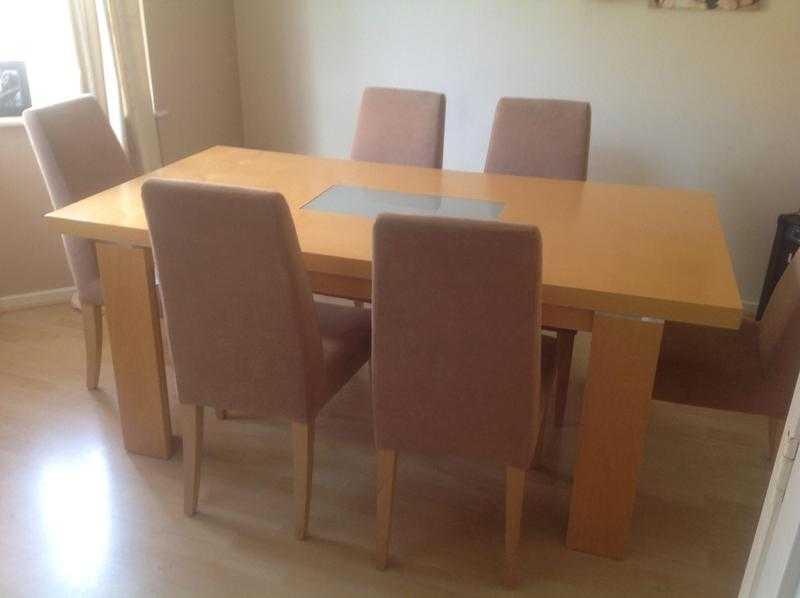 Beech Dining Table and 6 Chairs