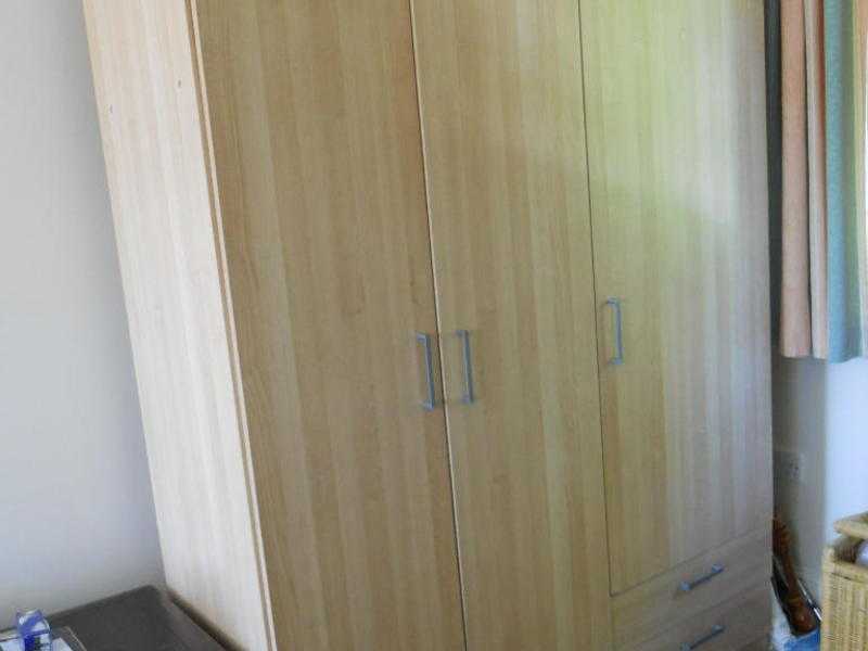 BEECH EFFECT LARGE WARDROBE