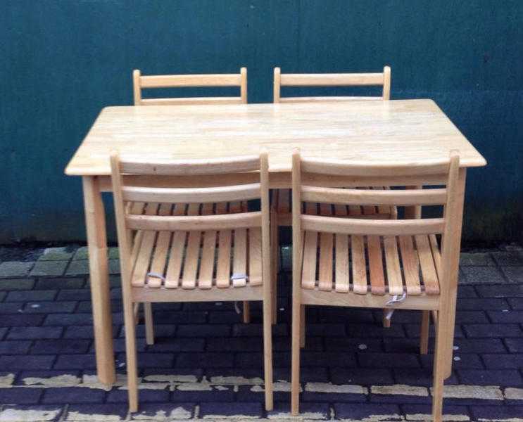 BEECH TABLE amp 4 CHAIRS  CAN DELIVER