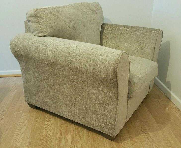 Beige Chenille Armchair