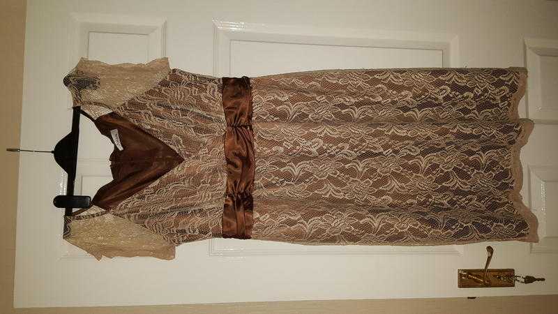 Beige lace dress