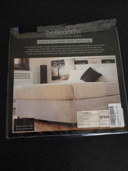 Belledorm Single Divan Base Cover in Black Suede - NEW in packaging RRP 20