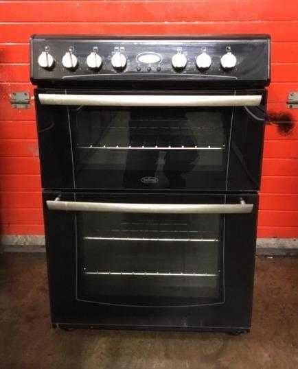 Belling 60cm Glossy Black Double electric cooker