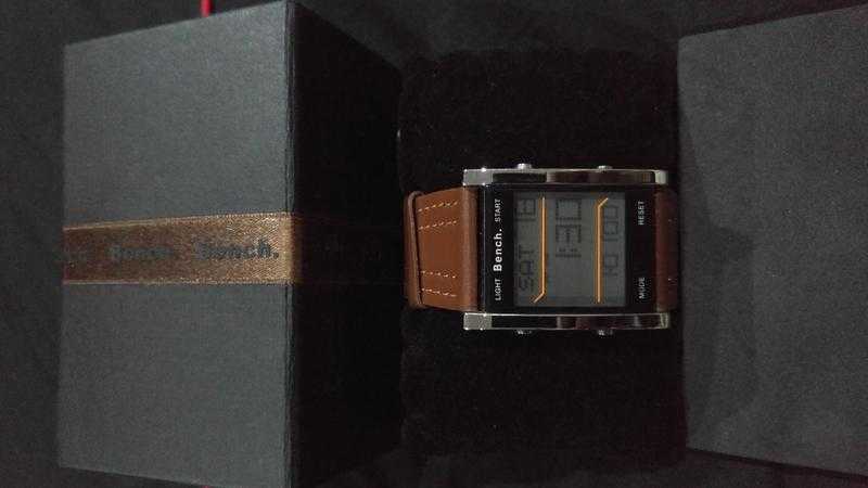 Bench Mens Digital Watch with brown strap BC0013BR Brand new in box