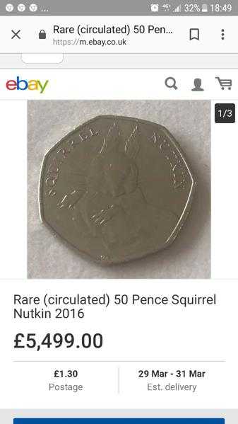 Betrix potter  squirrel  nutkin 2016 50p peice
