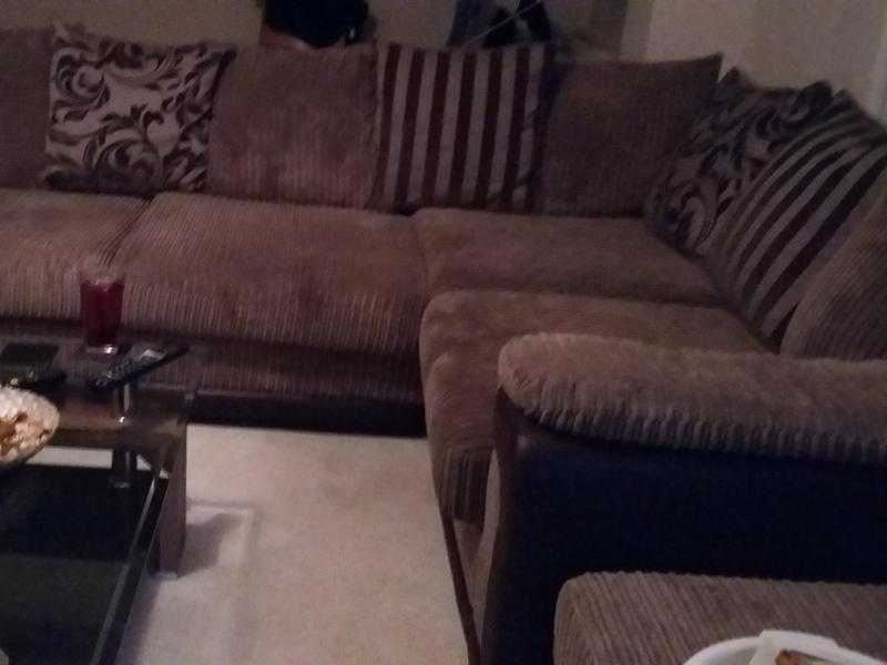 big corner sofa and foot stool for sale