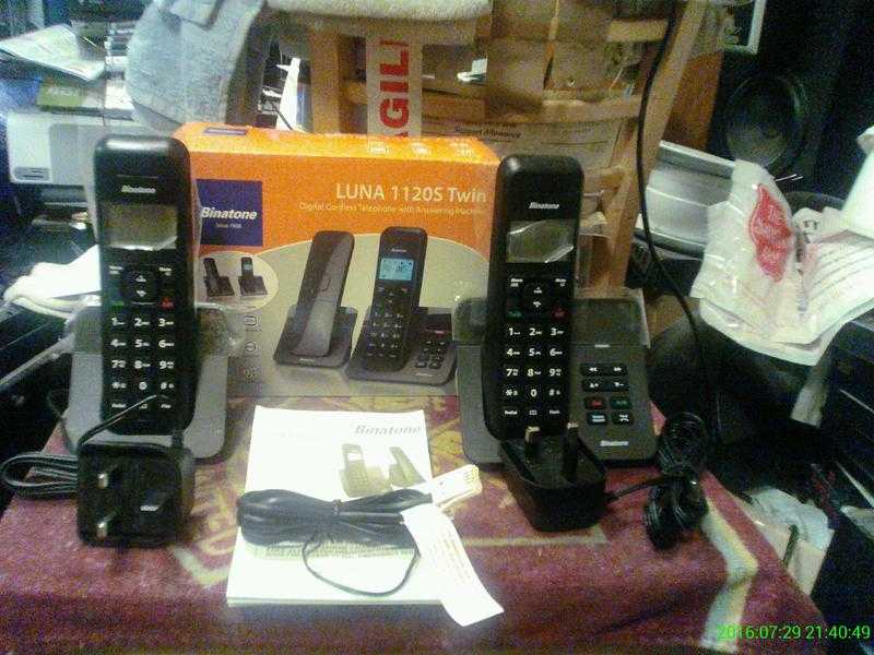 Binatone Luna 1120S Twin Duo Cordless Home Phone Telephone Answering Machine