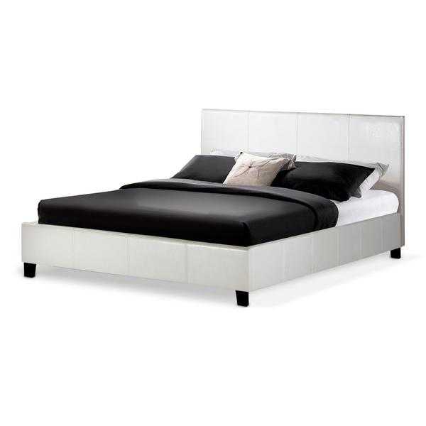 BIRLEA BERLIN 4FT SMALL DOUBLE FAUX-LEATHER BED FRAME, WHITE