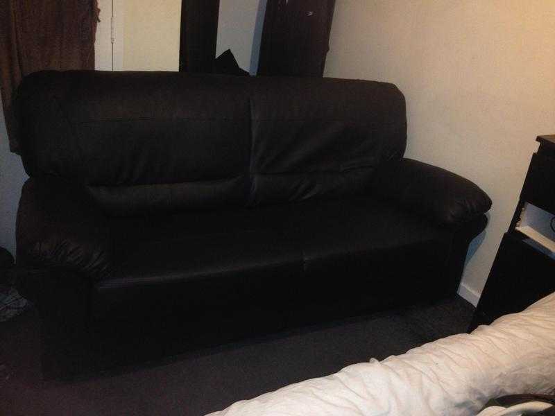 Black 2 Seater Leather Sofa , 2months old