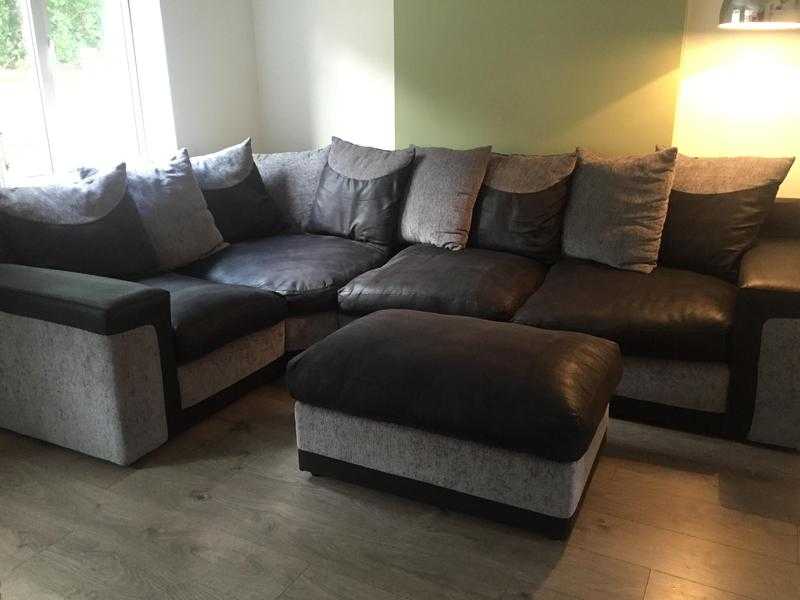 Black and grey corner sofa