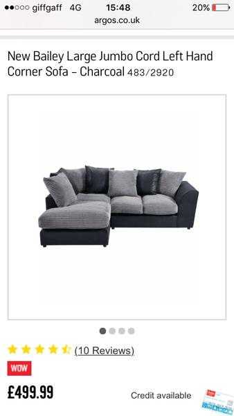 Black and grey corner sofa