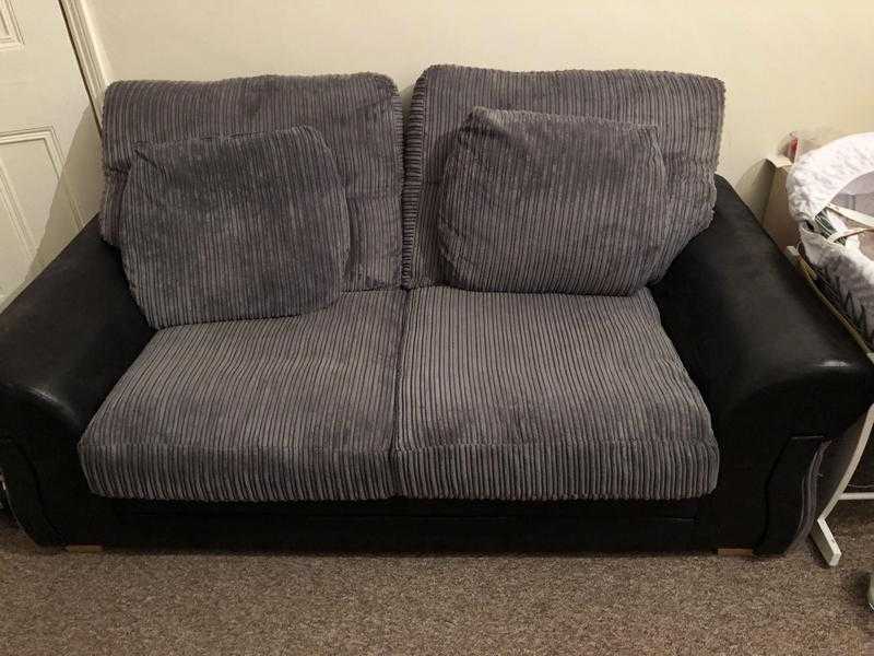 Black and grey fabric sofa