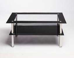 Black and Silver Glass Coffee Table